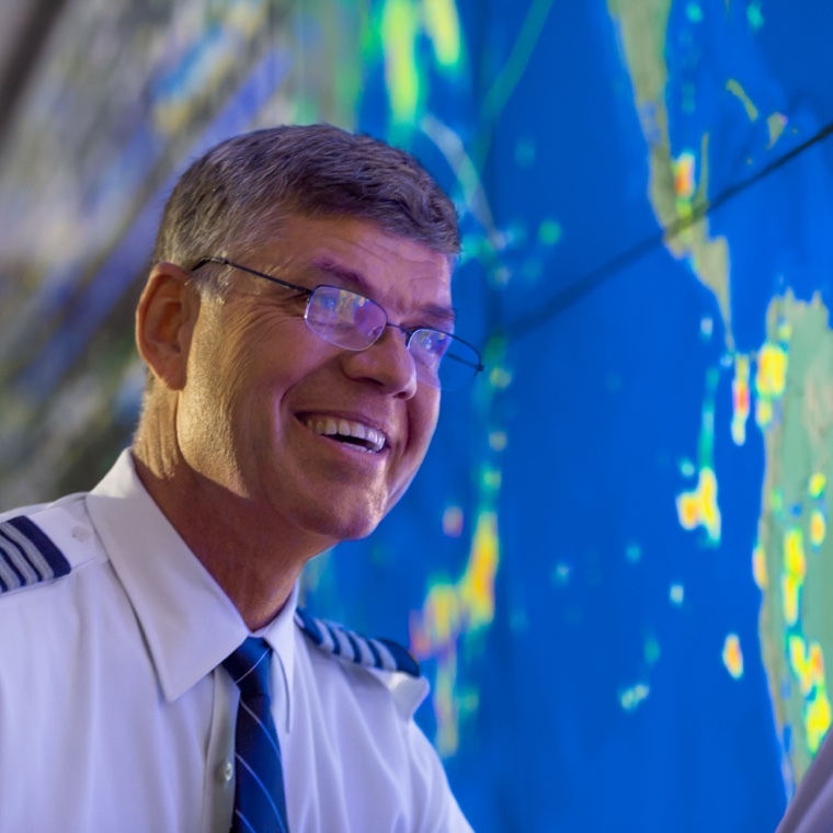 Pilot smiling