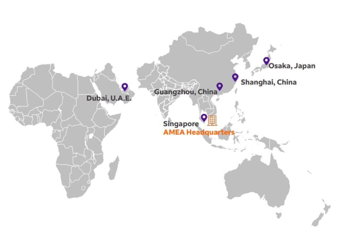 FedEx map Sub-regional headquarters in Shanghai, China; Tokyo, Japan; Singapore; Sydney, Australia; and Mumbai, India