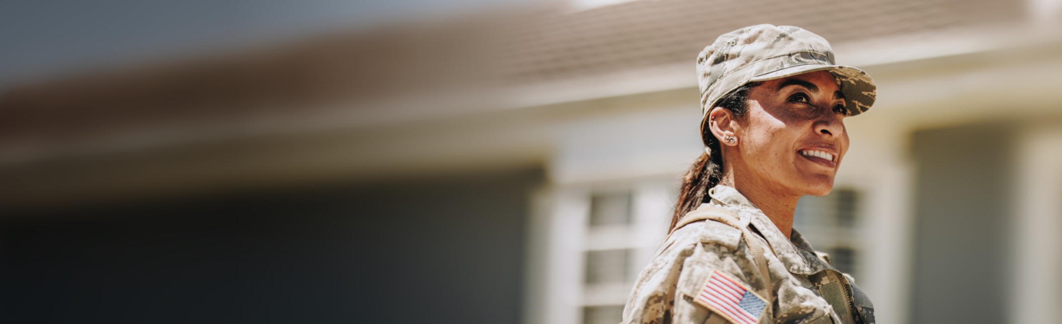Military lady smiling